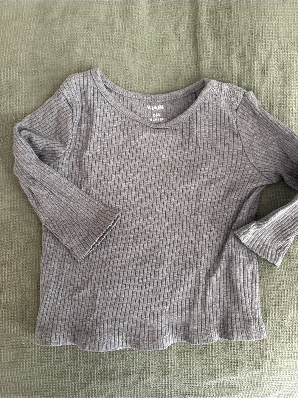 Grey Ribbed Kids One-Piece Set - Picture 3 of 10